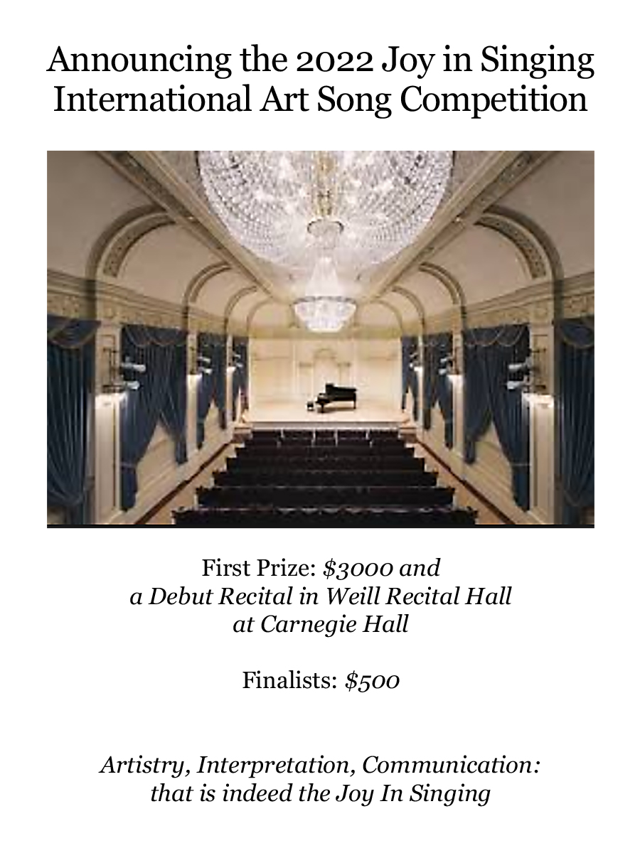 JoyInSinging's tweet photo. The preliminaries are in progress, the field has been very ambitious. There will be no more than 10 gifted recitalists going on to the semifinal round. Very exciting stuff-- we will have the results by 9/25!
@JoyInSinging @Brooklynartsong @ASPSNY https://t.co/pTP8WY1Bfs