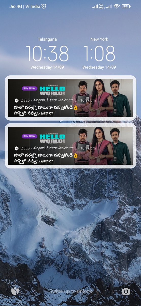 chandrabhaskars's tweet image. @ZEE5India @ZEE5Telugu why are you wasting your money by sending same notification twice at same time stamp. 

#operationsissue #DigitalMarketingServices