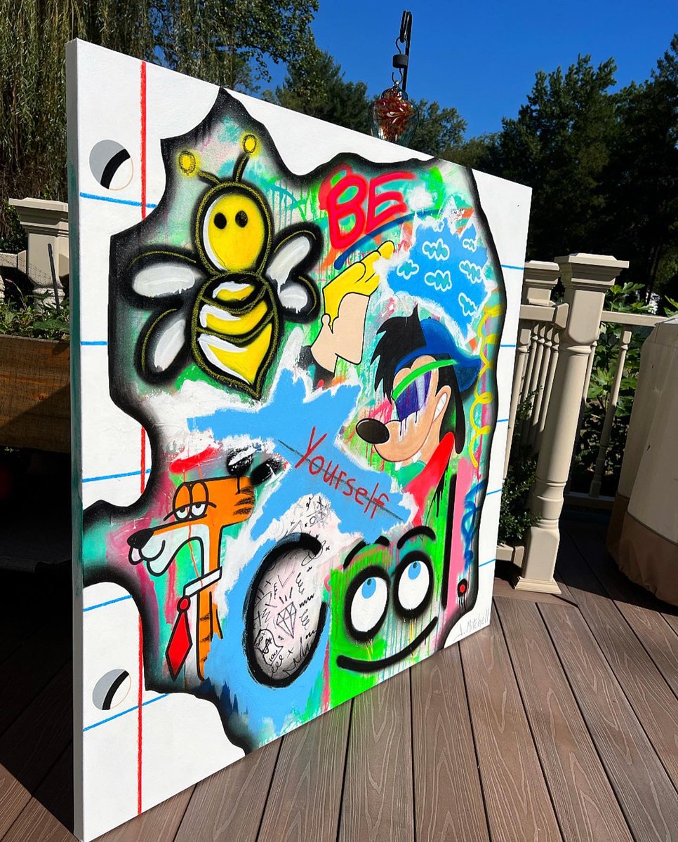 JMitchell_Art's tweet photo. Be Yourself...Be Cool 😎 

48" x 48"
Gallery Stretched Canvas 
Spray Paint, Acrylic, Pastel &amp; Ink
#Available

What's most cool in life is being comfortable as yourself. You are beautiful and you are loved just the way you are. Be different, be unique, be true, be yourself ☮️ https://t.co/xzPP85ius7