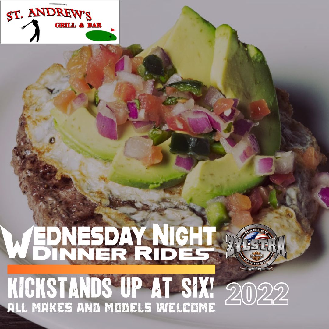 ZylstraHDAmes's tweet photo. ❗️NEW WNDR LOCATION❗️

Kickstands up at 6PM for St. Andrews Grill and Bar in State Center 🍴🍺 See you tonight!

#wndr #wednesday #dinner #ride #travel #yummy #delicious #grillandbar #statecenter #ames #iowa #zylstrahd #community #harleydavidson #motorcycles https://t.co/LdmpXZITgy
