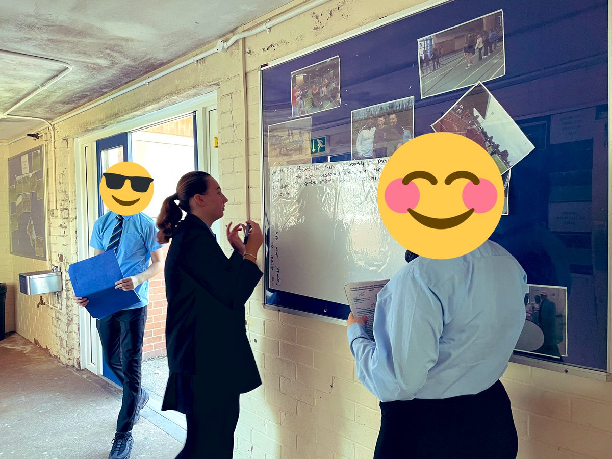 MsEnglishDavies's tweet photo. COLLABORATION is key! ✅ Shared writing in groups, preparing for their upcoming English Assessments. Really proud of Year 10. Well done! 👏 Keep it up 👍 @Bassaleg_Eng @BassalegSchool1 @MrLWheeler ☺️👀 #learningwalls #collaboration #sharedwriting https://t.co/K4os1wfQaY