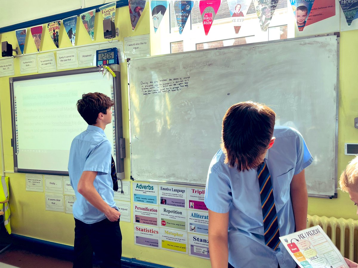 MsEnglishDavies's tweet photo. COLLABORATION is key! ✅ Shared writing in groups, preparing for their upcoming English Assessments. Really proud of Year 10. Well done! 👏 Keep it up 👍 @Bassaleg_Eng @BassalegSchool1 @MrLWheeler ☺️👀 #learningwalls #collaboration #sharedwriting https://t.co/K4os1wfQaY