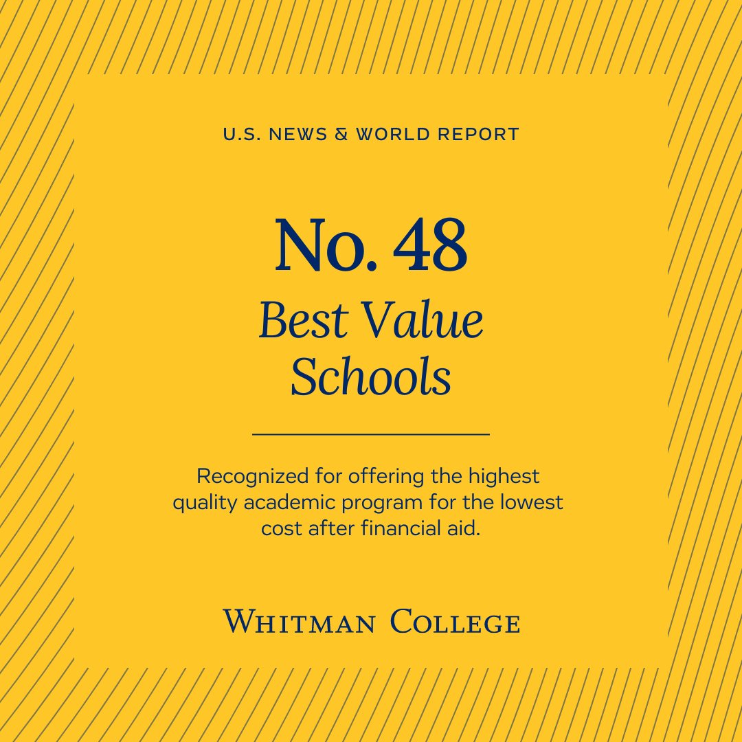 whitmancollege's tweet photo. It's official: Whitman is the highest-ranked liberal arts college in Washington state and the Pacific Northwest!π₯³ πππ
https://t.co/eXVU7QBPKY https://t.co/FNBkQBKoVP