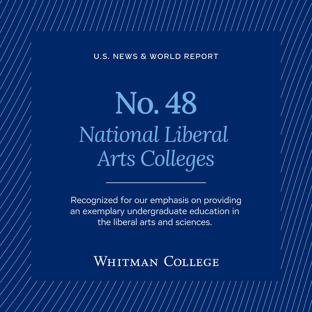 whitmancollege's tweet photo. It's official: Whitman is the highest-ranked liberal arts college in Washington state and the Pacific Northwest!π₯³ πππ
https://t.co/eXVU7QBPKY https://t.co/FNBkQBKoVP