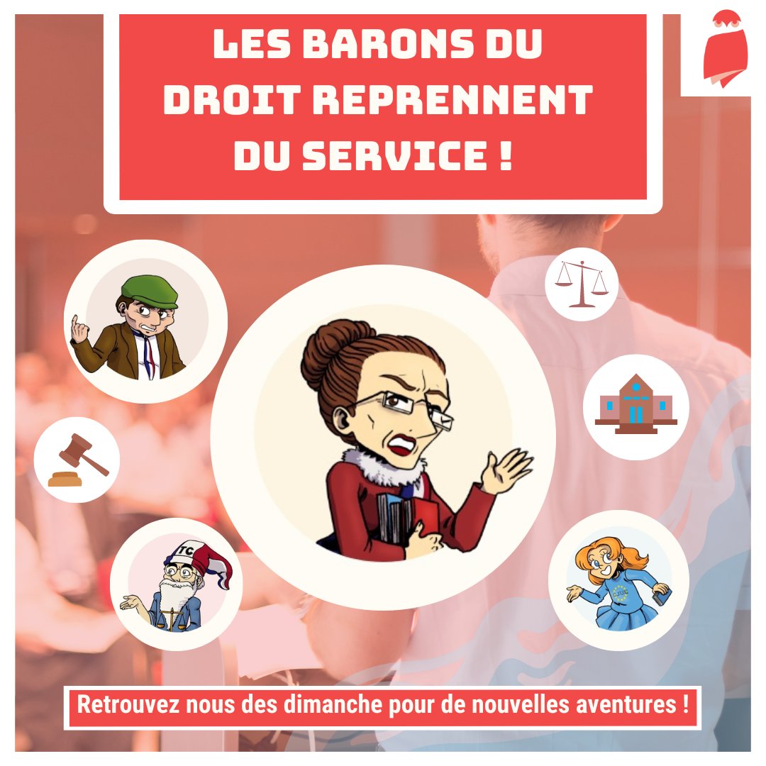 Les barons du droit reprennent du service 👀📚

À cette occasion, ceux-ci vous souhaitent à tous une bonne reprise d'année scolaire 2022 - 2023, et du courage pour cette rentrée 💪

Merci <a href="/Alemanoz_art/">Alemanoz 🌰✨ (en pause)</a> pour l'illustration !

#arrêtsillustrés #legaldesign #lesbaronsdudroit #droit
