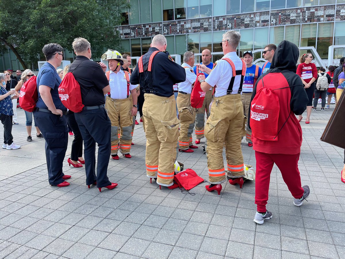 The <a href="/YWCA_Hamilton/">YWCA Hamilton</a> hosted their 13th annual “Walk a Mile in Their Shoes” event today at #HamOnt’s city hall. The initiative raises funds and awareness to end gender-based violence. Find out more on <a href="/CHCHNews/">CHCH News</a> tonight at 6 p.m. and 11 p.m.