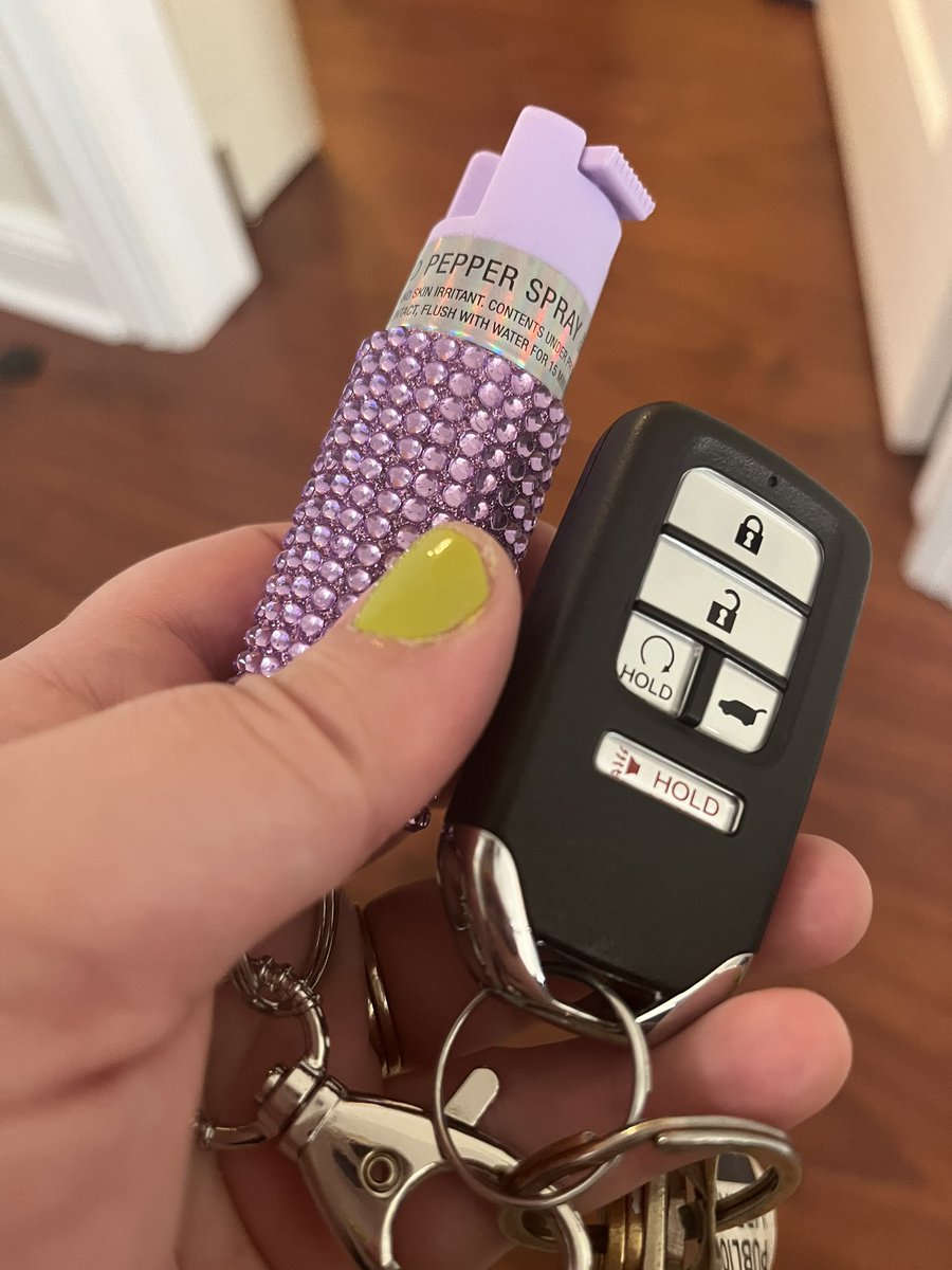 Being a woman is wild because you have to carry a weapon to be outside but also you want it rhinestoned.