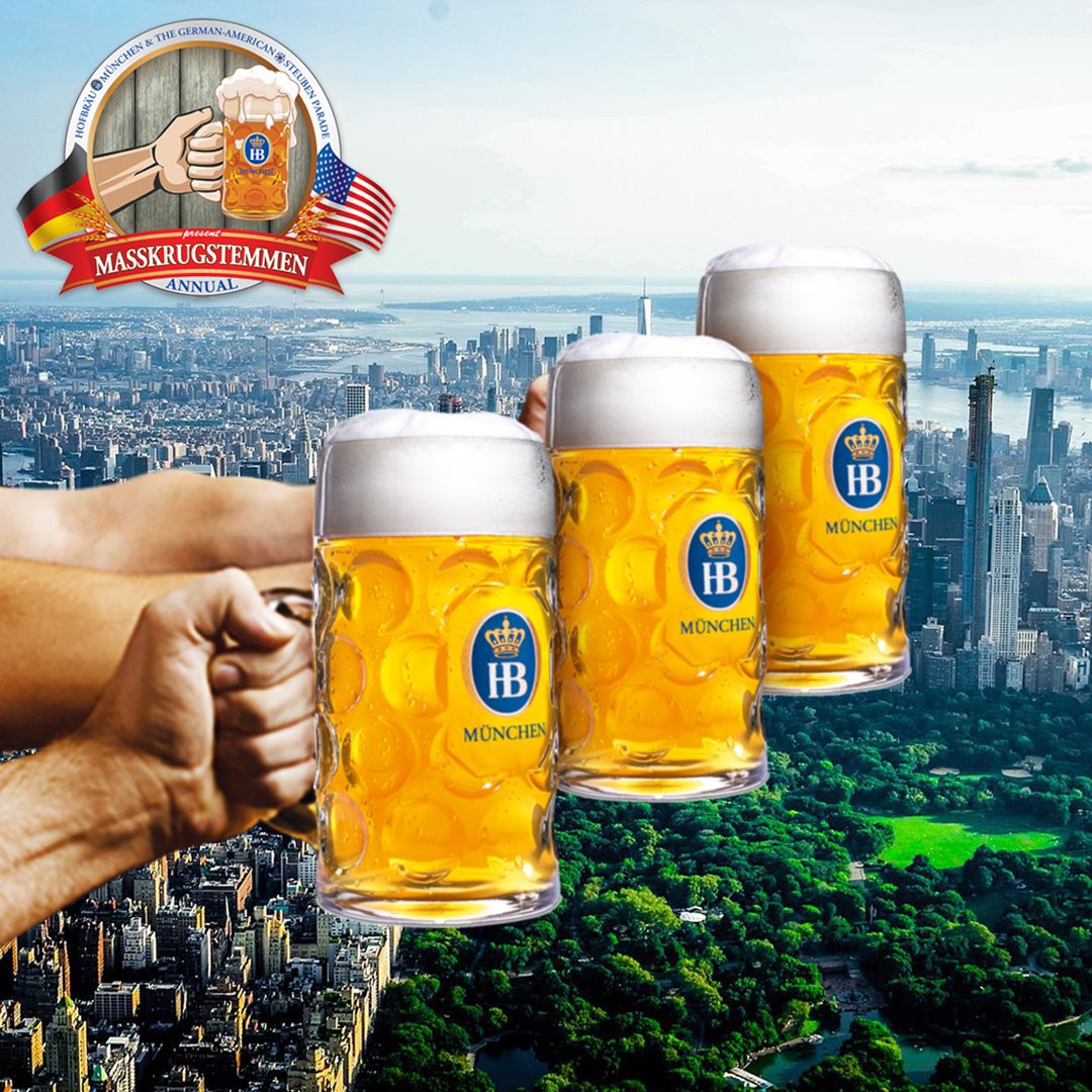 HofbrauUSA's tweet photo. Get ready to raise your Steins! Only 3 more days until #Oktoberfest in #Munich and #CentralPark take place after a 2 year break. Steinhoisters from all over the U.S. will compete at the #HBMasskrugstemmen Finals on Central Park Stage and we’ll be sharing live from the event! https://t.co/jvSlv12zzY