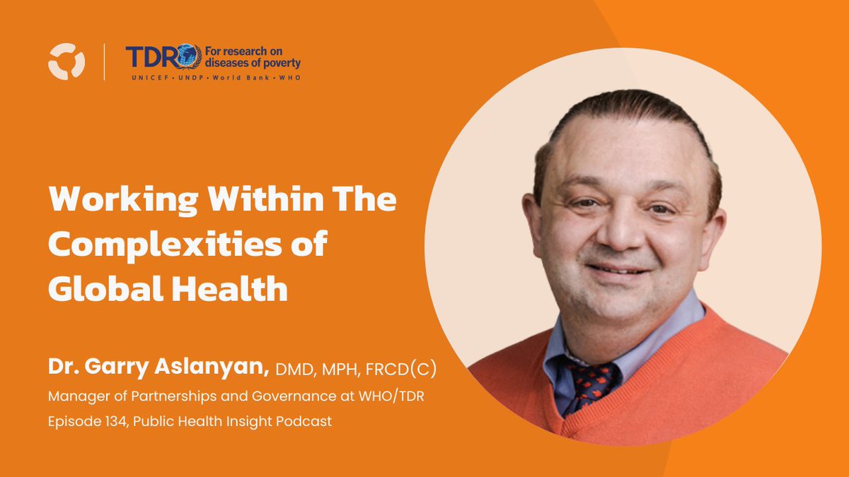 Working collaboratively in the #globalhealth space can present many unique challenges.🌎

Check out our latest episode of the <a href="/ThePHInsight/">Public Health Insight</a> Podcast to learn more about how these complexities can be navigated:
publichealthinsight.buzzsprout.com/1023340/113080…

<a href="/GarryAslanyan/">Dr Garry Aslanyan</a> <a href="/WHO/">World Health Organization (WHO)</a> <a href="/TDRnews/">TDR</a>