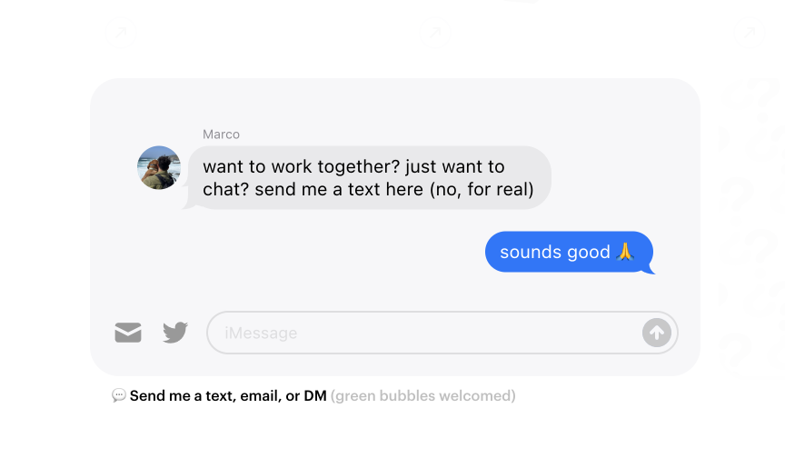 marcofyi's tweet photo. a bunch of ppl have been asking how i made the imessage block on 🗂 https://t.co/etfB2iUQHg and if i actually receive the imessages to my phone when someone responds 💬

the answer is... sort of

here's how it works ↓ https://t.co/5nMFYnqksf