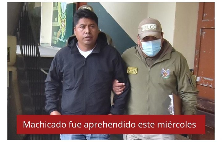 RodrigoyPueblo's tweet photo. ‼️APRENDIDO‼️

Esto por haber quemado, golpeado, vejado e invadido las instalaciones de ADEPCOCA.
Freddy Machicado (Adepcoca) un golpista confesó fue aprehendido y conducido a la Fuerza Especial de Lucha Contra el Crimen (Felcc) de El Alto por más de 30 procesos en su contra. https://t.co/qVHRgR7gaJ