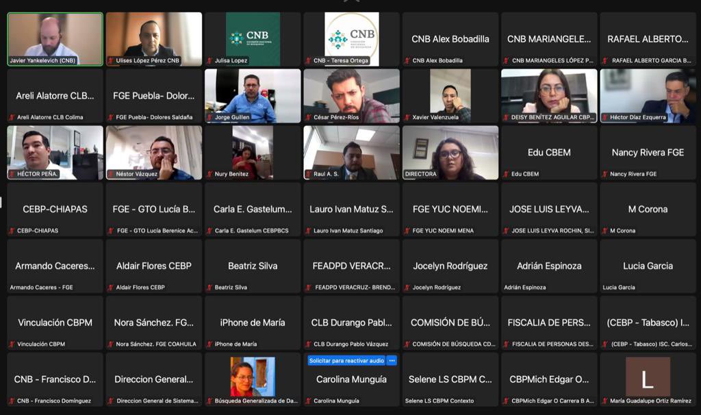 Busqueda_MX's tweet photo. La CNB se reunió con Comisiones de Búsqueda y Fiscalías Especializadas, para abordar temas de Búsqueda Generalizada por Datos, dispersión y seguimiento de indicios para Búsqueda Individualizada. @SEGOB_mx https://t.co/IvrX9lfuvQ
