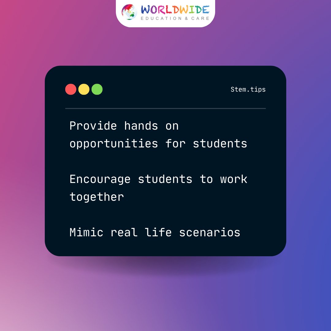 Worldwide_Edu's tweet image. Did you know this week is National Coding Week?

Here&apos;s some tips on teaching STEM:

💻 Provide hands on opportunities for students 
💻 Encourage students to work together 
💻 Mimic real life scenarios 

#nationalcodingweek #stem #stemtips #stemteaching