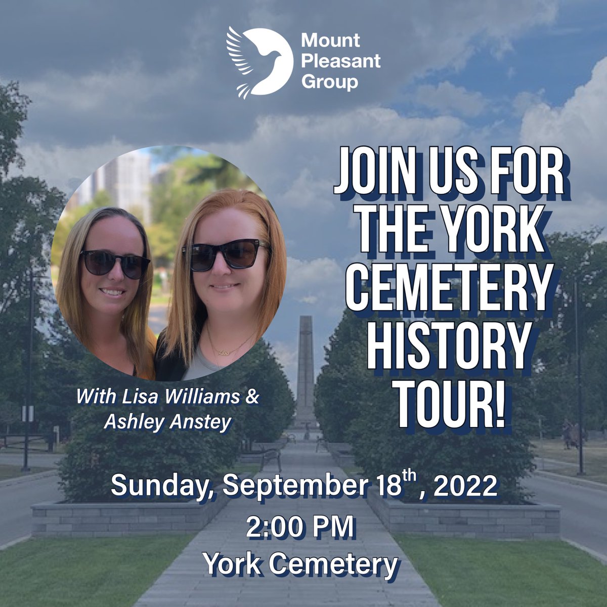 MPGC_GTA's tweet photo. Please join Lisa Williams &amp; Ashley Anstey for a history tour of York Cemetery. Enjoy our magnificent arboretum, while visiting the graves of some noteworthy individuals. Main office entrance on Sunday September 18th, 2:00 p.m. Please dress for the weather &amp; comfort. https://t.co/n7HNFfe6q9