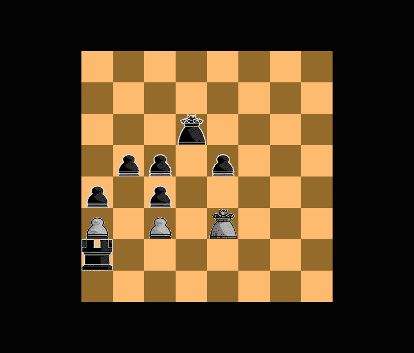 JCatrambone's tweet photo. Fixed the bug in scoring. I was marking counting pieces captured as beneficial for the opposite team.  (I.e., white capturing a piece is bad for white.)  One character flip later and now the engine is capable of completely kicking my ass.  Feels good + bad. https://t.co/XAw1e7hAhb