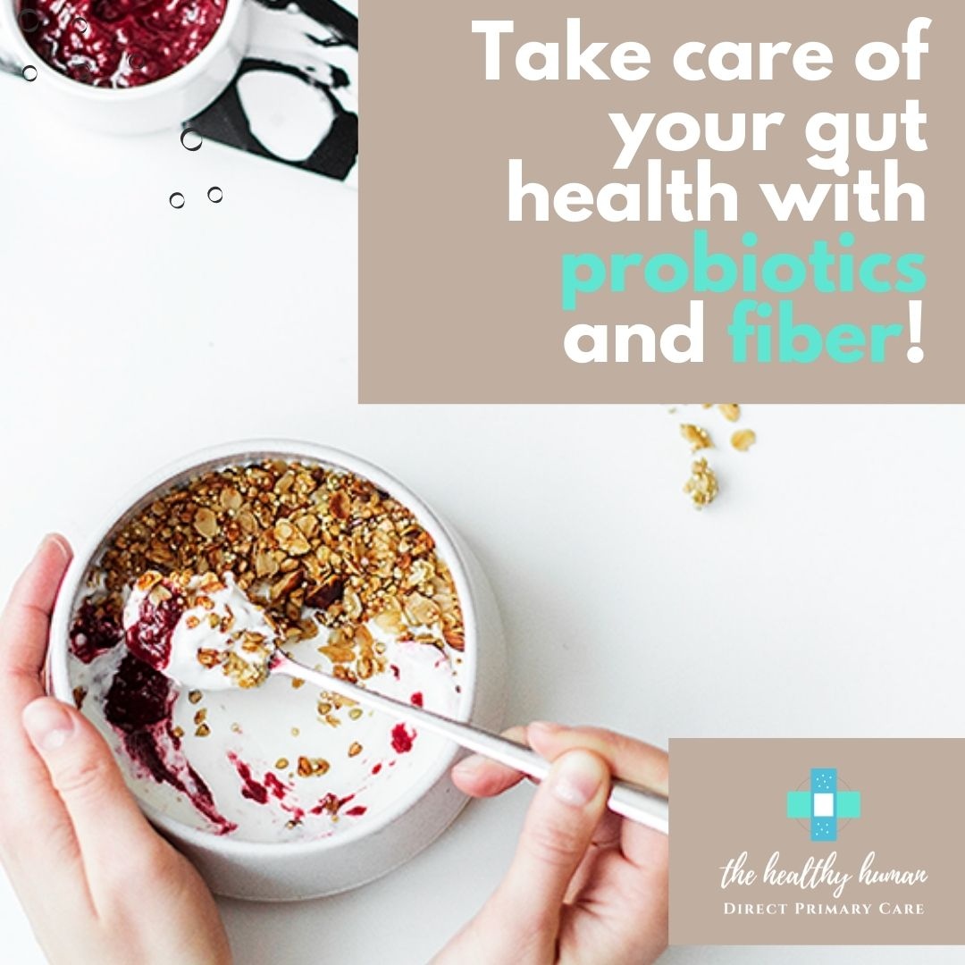 DpcHuman's tweet image. The bacteria in your gut, collectively called the gut microbiota, is incredibly important for overall health.

Good ways to improve gut health include eating probiotic foods like yogurt and more!

#guthealth #fiber #probiotic #primarycare