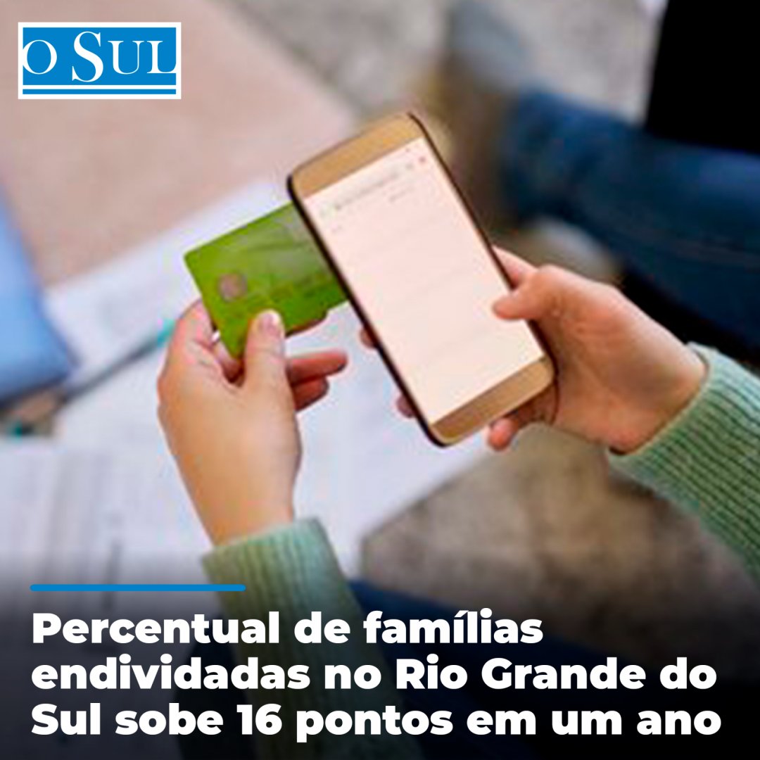 OSul_noticias's tweet photo. Percentual de famílias endividadas no Rio Grande do Sul sobe 16 pontos em um ano:
Leia no Jornal o Sul e em https://t.co/sK2NJFWgc6
⠀
#jornalOsul #OSul #PortalOsul #jornal #informação #notícias #portoalegre #riograndedosul #percentual #familia #divida #endividado #aumento https://t.co/dLhze78nls