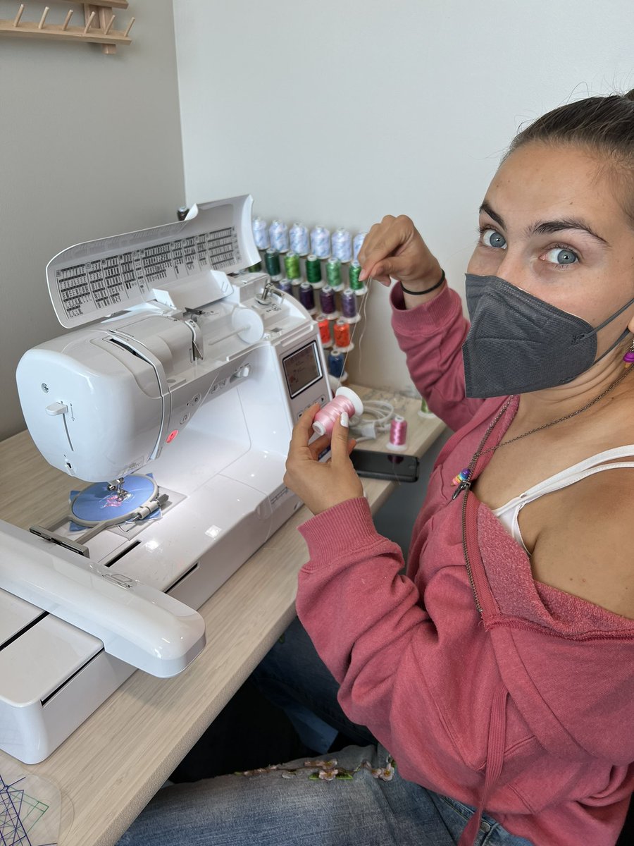 DrHenMurph's tweet photo. Annaka learning to embroidery @Dublin_IB_CAS https://t.co/KFbZFKXQKp