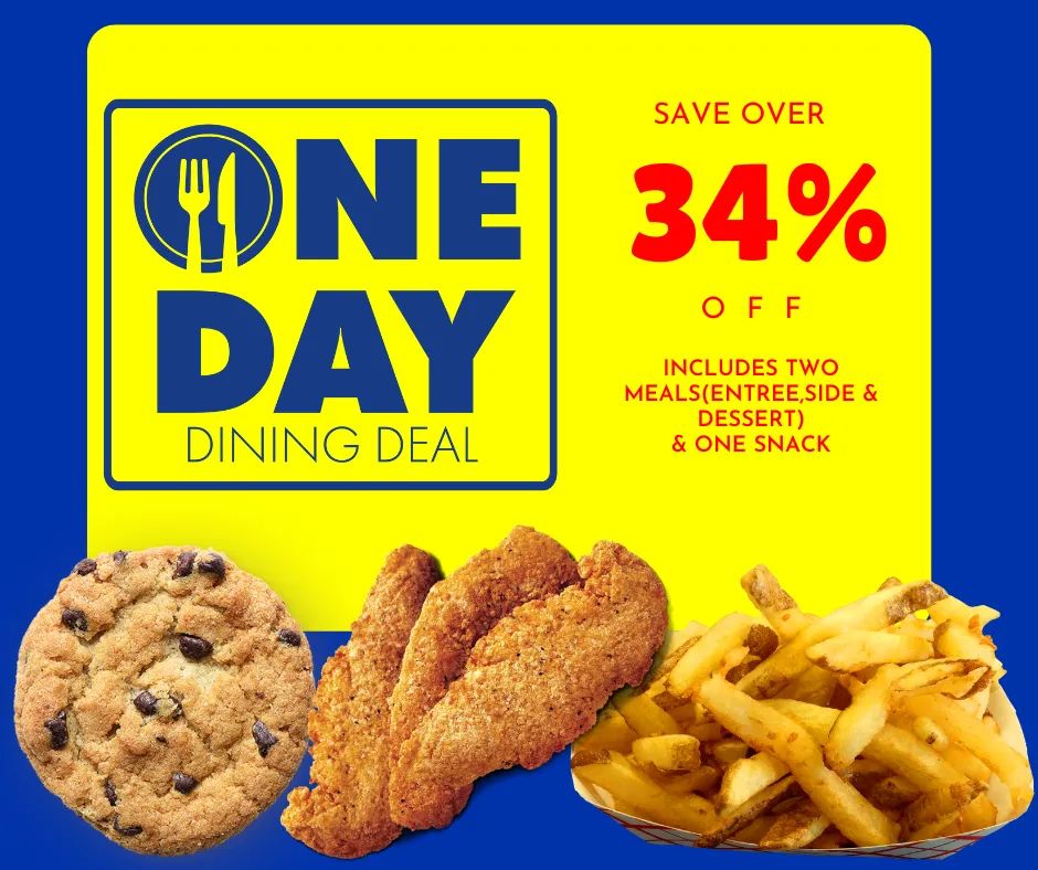FunSpotAmerica's tweet image. Satisfy your appetite and enjoy the thrills all day long! Purchase our One Day Dining Deal and you get two meals (includes an entree, side, and dessert) and one snack! For more info, visit: bit.ly/onedaydining

#funspotamerica #funspotatlanta #FindYourFun #dining