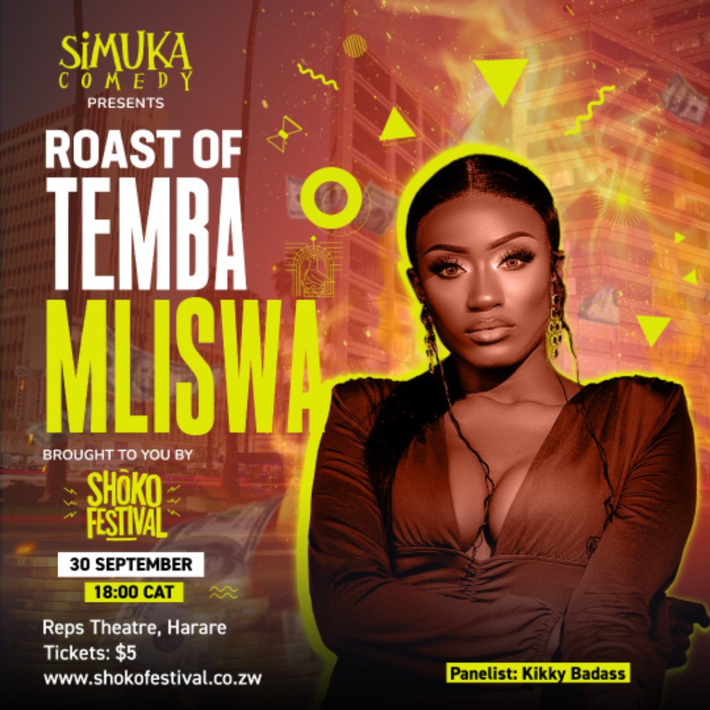 Roast of TEMBA MLISWA
@simukacomedy presents LIVE at Shoko Festival 2022 the roast of @TembaMliswa & panelists @ComradeFatsooo @kikkybadass @CkanyisoDatGuy @Vimbai_Zimuto @LorraineGuyo @luckieaaroni @MadungweReal
#Shoko2022 #SimukaRoast 
#PARTYcipate
#TheHubZW 
#SimukaComedy