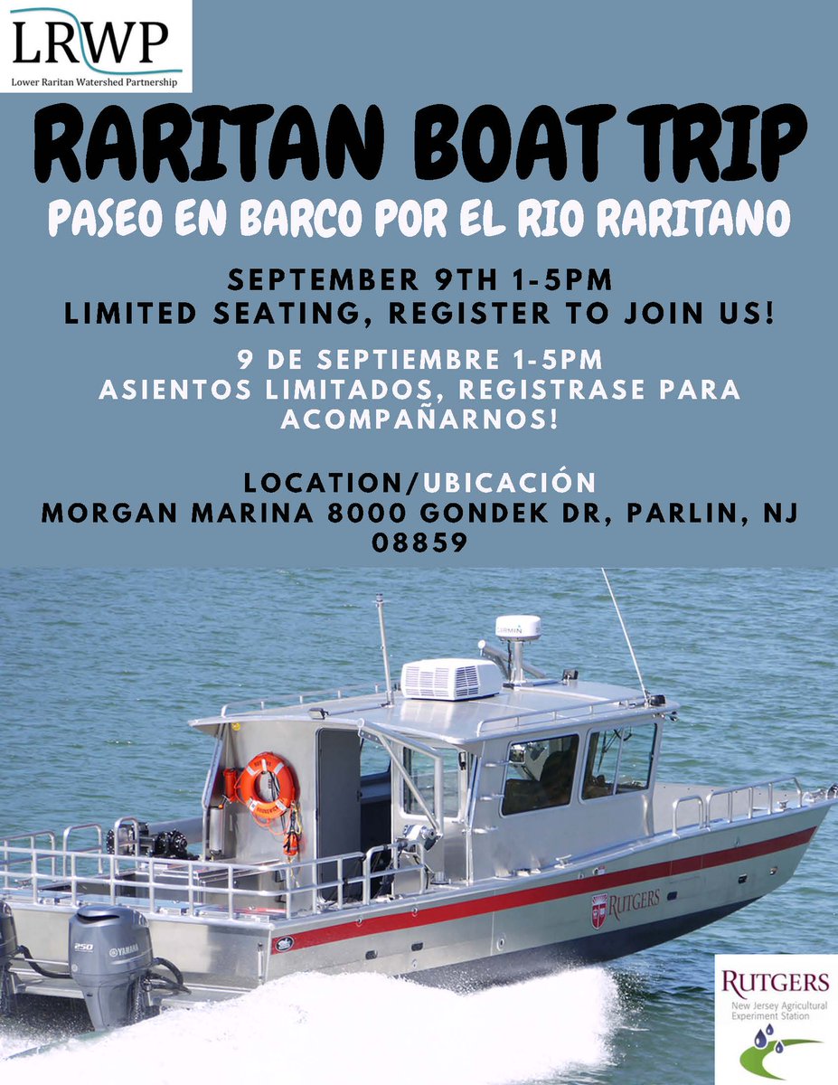 Tonight's <a href="/LowerRaritan/">LRWP</a> boat build (9.14.2022) is CANCELLED. 

Sin embargo, todavía hay asientos en el barco para nuestro viaje del 23 de septiembre en Raritan. Siga el enlace para registrarse: lowerraritanwatershed.org/event/gratis-u…