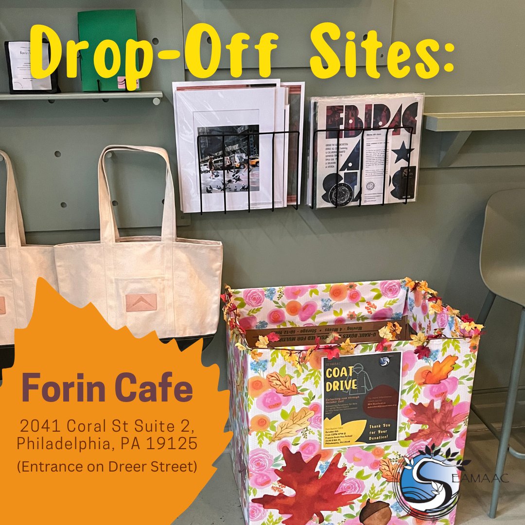 seamaac's tweet photo. We're hosting our annual coat drive in partnership with @amazon and @onewarmcoat!!

Check out the slides below to see where you can drop off your coats— now through October 1st! https://t.co/LKvbsNqs0h