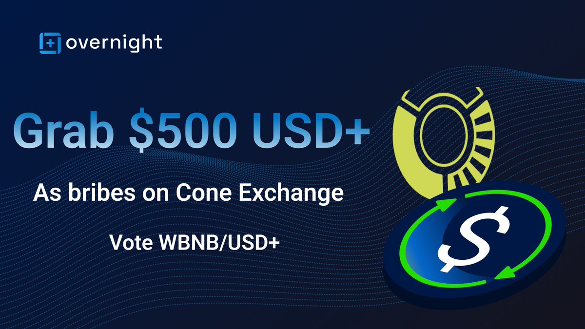 🤑Grab $500 USD+🤑

We're incentivising USD+ Liquidity on <a href="/Coneswap/">Cone.Exchange</a> with 500 USD+ in bribes. 💸

To get your share, simply vote for the WBNB/USD+ Gauge Pool on Cone Exchange before tonight at 11:59 P.M UTC. 🗳️

Vote: cone.exchange/vote

#USDPlus $CONE 

1/ 

🧵👇