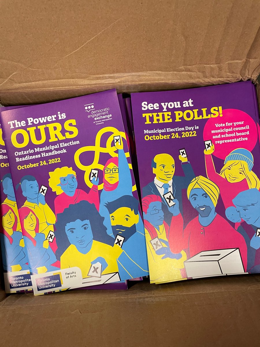 ParkdaleFood's tweet photo. The Power is OURS! Thank you @TorontoMet for sending us these resources for the upcoming Municipal Election! Come by 30 Rosemount to get your copy #VoteOttawa #Solutionaries #CommunityFirst https://t.co/vzpLjwXGWc