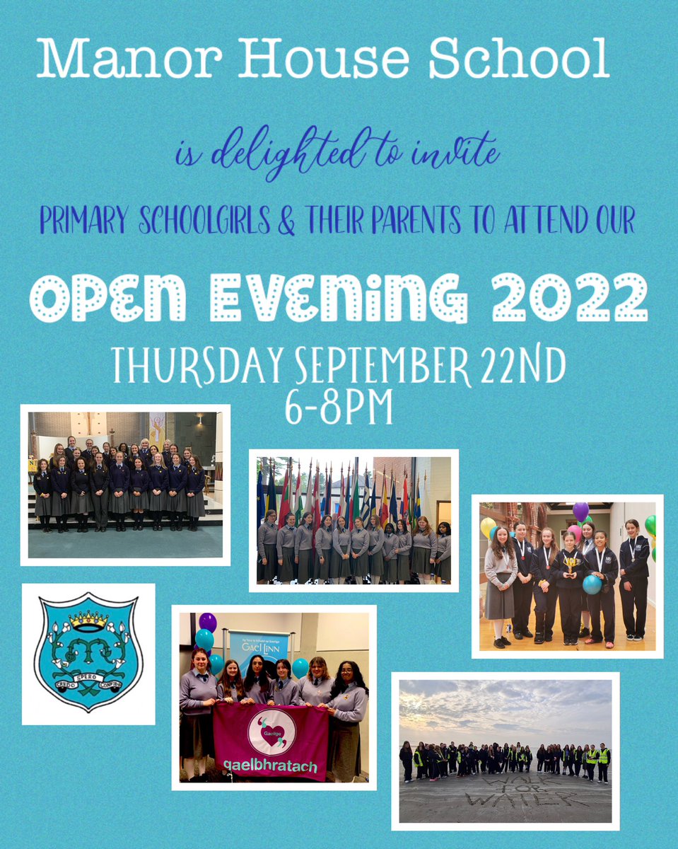 Manor House School (@manorhseraheny) on Twitter photo We are delighted this year to be able to invite primary schoolgirls in the area, along with their parents to visit our school next Thursday evening September 22nd from 6-8pm! #OpenEvening2022 <a href="/lecheiletrust1/">Le Chéile Schools Trust</a> We are delighted this year to be able to invite primary schoolgirls in the area, along with their parents to visit our school next Thursday evening September 22nd from 6-8pm! #OpenEvening2022 <a href="/lecheiletrust1/">Le Chéile Schools Trust</a>