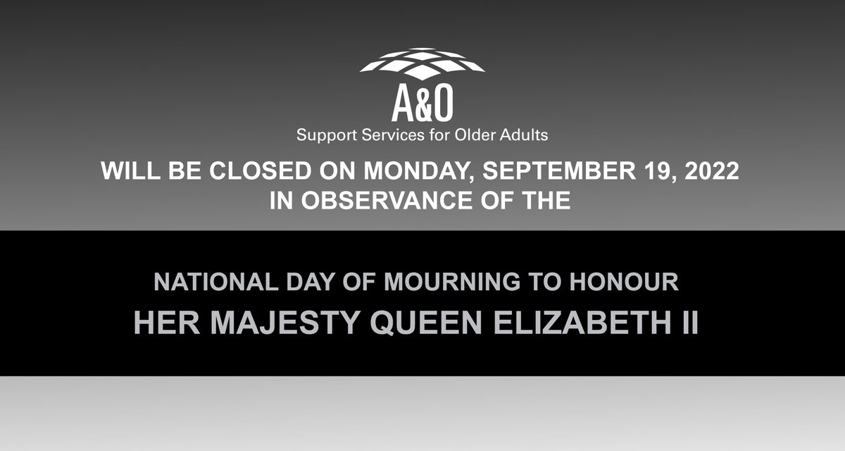 We will be closed on Monday, September 19, 2022 in observance of the National Day of Mourning in honour of Her Majesty Queen Elizabeth II. Regular business hours will resume on Tuesday, September 20th.