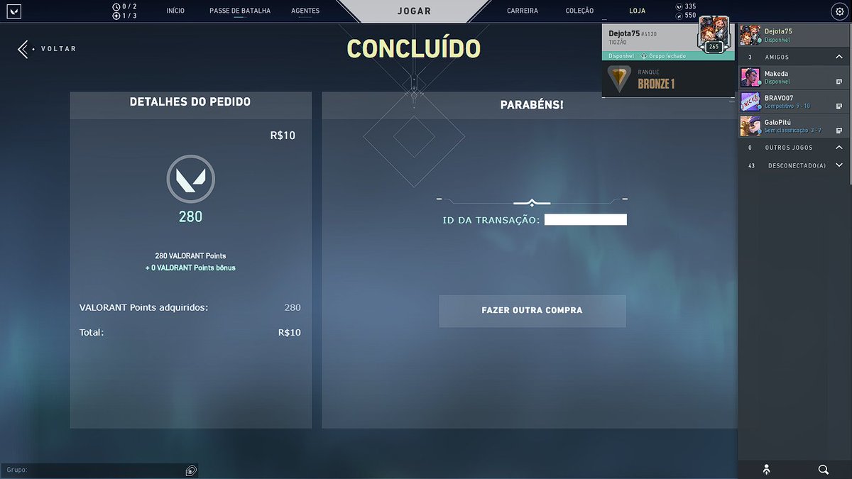 PRESTA ATENÇÃO, resgatei  VPs gratuitamente na   <a href="/vellosogabriel/">NÃO SOU O VELLOSO!</a>, apenas assistindo a live na twitch.tv/VELLOSO. Dá Hora.