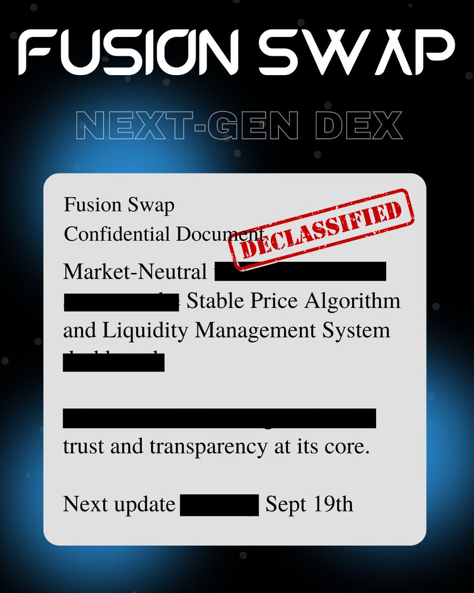 New Intel Drop:

Update 3 #: Fusion Swap will have a Stable Price Algorithm and Liquidity Management System integrated on the DEX.

More information coming soon.

$VALI #DeFi #FusionSwap