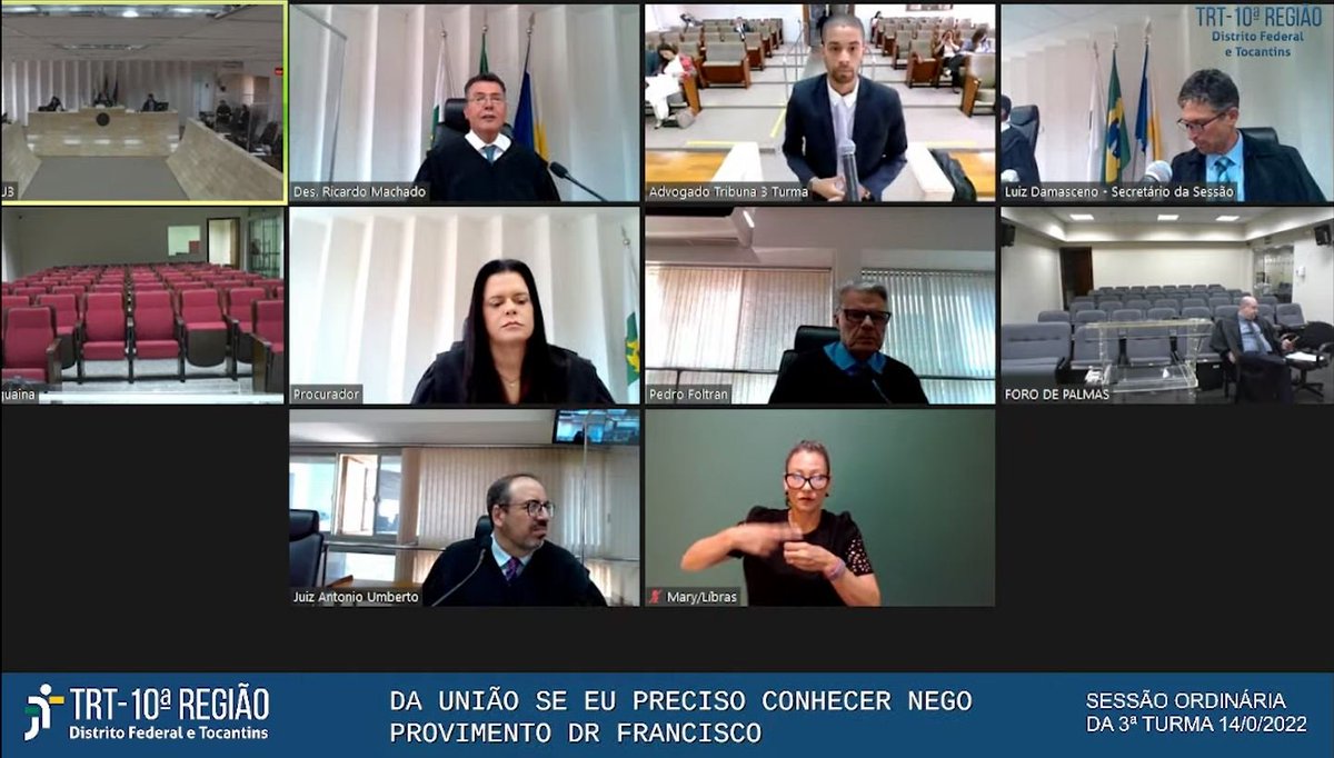 Sessão da 3ª Turma inaugura tradução simultânea em LIBRAS no âmbito da Décima Região
trt10.jus.br/ascom/?pagina=…