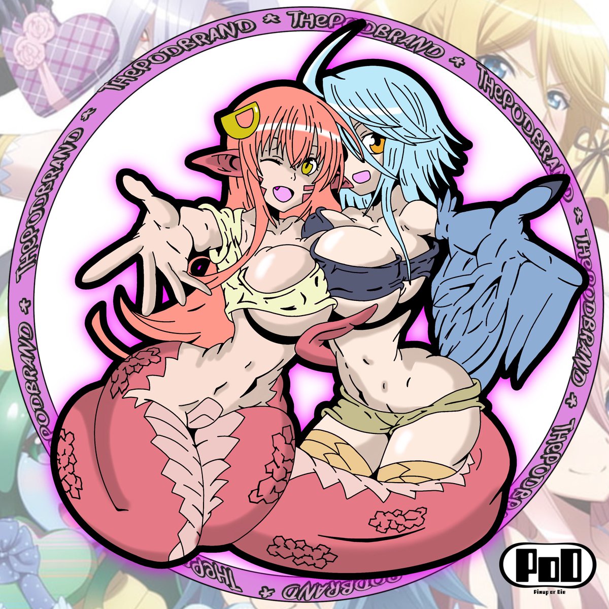 OrPinup's tweet photo. miia and papi from monster musume https://t.co/WynFfBmAeO