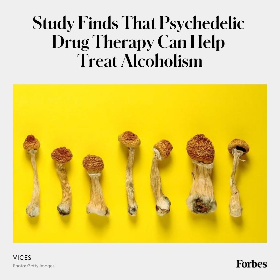 Forbes's tweet photo. New research by NYU School of Medicine found that magic mushrooms could be a breakthrough therapy for treating alcoholism. https://t.co/pThXgI6yMl https://t.co/37iPyQ7gwy