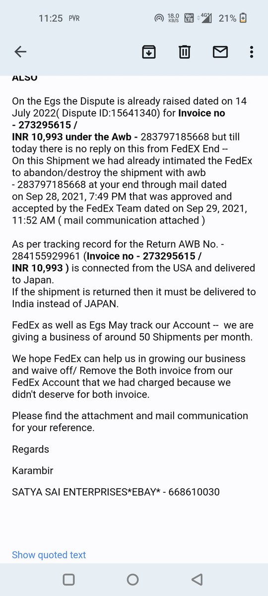 veer94315's tweet photo. @FedExHelp 
We hope FedEx can look into this as per attachment and help us in growing our business.

Thanks https://t.co/674wrdKG5K