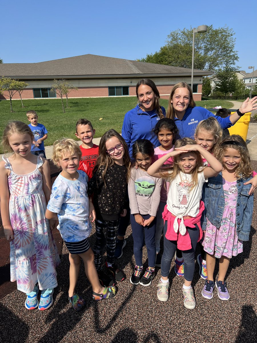 We LOVED having <a href="/choosebooster/">Booster</a> out at recess with us today!! 💙🤍