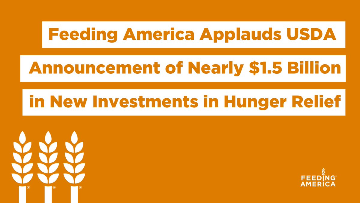 🎉 BREAKING: <a href="/FeedingAmerica/">Feeding America</a> applauds the <a href="/WhiteHouse/">The White House</a> &amp; <a href="/USDA/">Dept. of Agriculture</a> announcement of ~$1.5 billion in additional funding for emergency food assistance.

Learn how this support will help alleviate shortages in the charitable food system across the U.S.: bit.ly/3BfRYL5