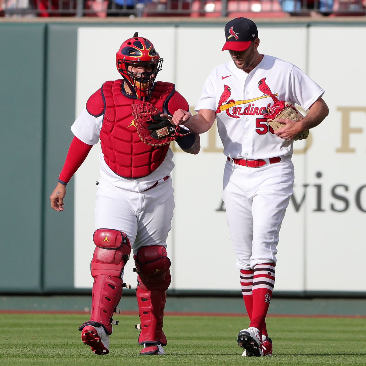 Mo0450's tweet photo. A record breaking start #325 as battery mates for these two!!! I am a huge fan of both of them!!! Let's Go Yadi and Waino!!!! Let's Go Cards!!! #STLCards    
@UncleCharlie50 @Yadimolina04 @Cardinals https://t.co/U3GKxqcU12