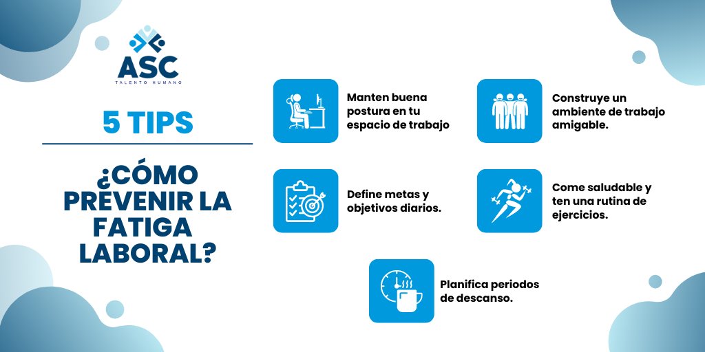 GRUPOASC_PERU's tweet photo. 💡 #TipLaboral
¿Cómo prevenir la FATIGA LABORAL? 🙆♂️
#fatigalaboral #tipASC #trabajosaludable #prevencion https://t.co/kn0jsJtTbG