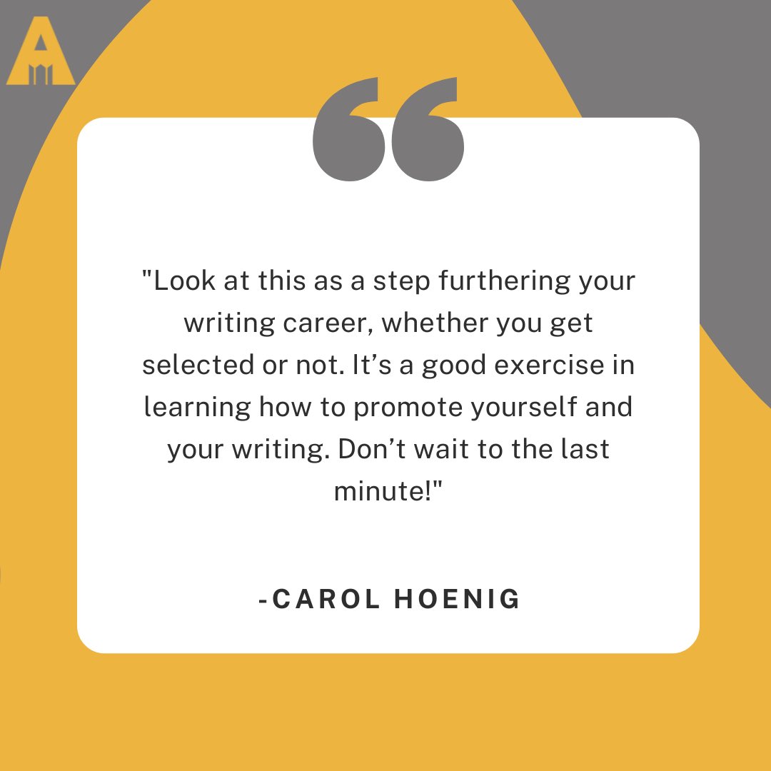 We are 1 day away from submissions closing for the pilot of America’s Next Great Author. If you’re still on the fence about submitting, let these wise words from ANGA applicant @CarolHoenig give you that final push you need!
