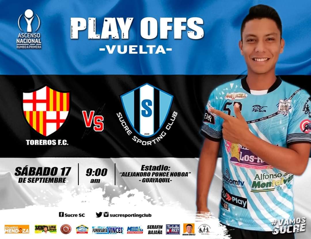 SucreSC1's tweet photo. El Sábado tenemos otra final, con todo para seguir con el objetivo 💪🇧🇼

🏆 Ascenso Nacional
🏟 Estadio " Alejandro Ponce Noboa"
📅 Sábado 17 |  Septiembre 2022
⏰ 09H00

#VamosSucre   #PlayOffs https://t.co/q01hODw0KP