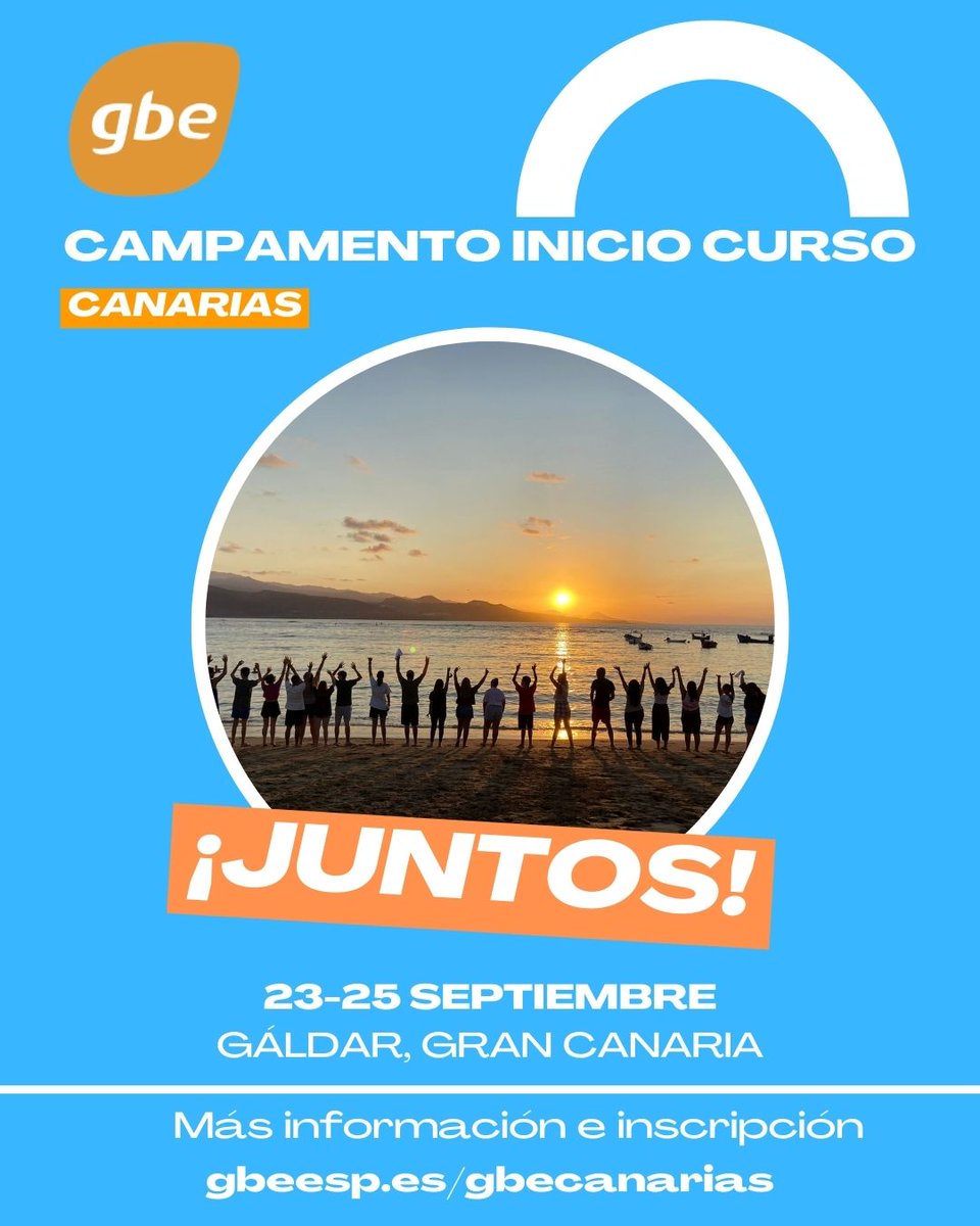 gbeesp's tweet image. ¡Ya falta poco para el Campamento de Inicio de Curso de GBE en Canarias! Los estudiantes de instituto pueden disfrutar de nuevo de un campa para conocer amigos cristianos y animarse a ser discípulos de Jesús. ¿Te vienes? gbeesp.es/gbecanarias