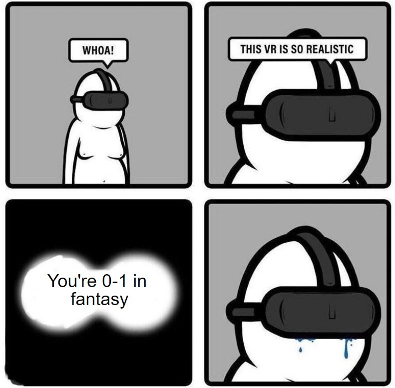 HeroTrainerWiC's tweet photo. Week 1 is in the books for our @SleeperHQ fantasy football league. Things are looking not so great for some of our team managers, including guild officer @Harlen_S. 
#HeroTrainer #FantasyFootball #VR #Gaming https://t.co/Y7Ha7lpgLb