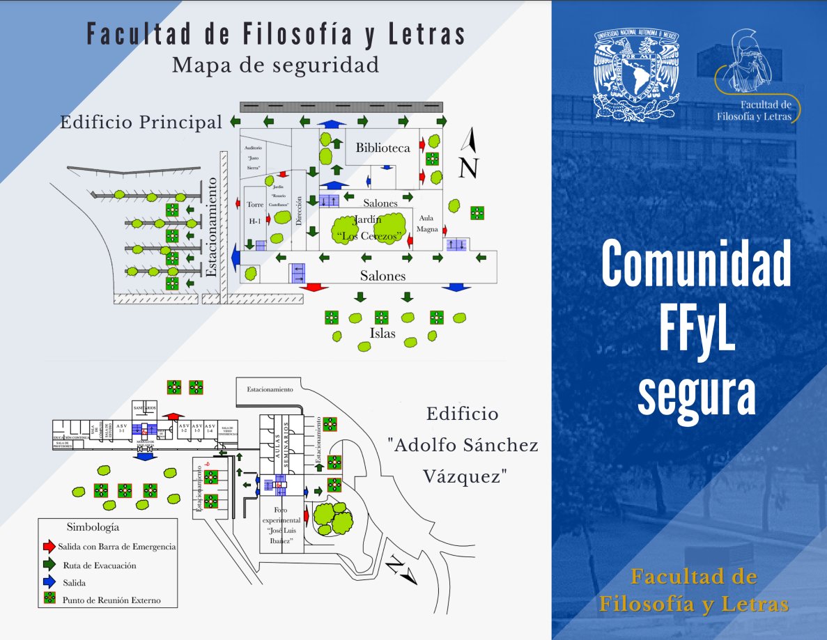 HistoriaFFyL's tweet photo. El próximo lunes 19 de Septiembre a las 12:19 hrs. se llevará a cabo el Simulacro Nacional 2022. Les compartimos información sobre las distintas zonas y accesos a la @filos_unam  y las recomendaciones sobre qué hacer en caso de emergencia. https://t.co/kDDi3h8zgH