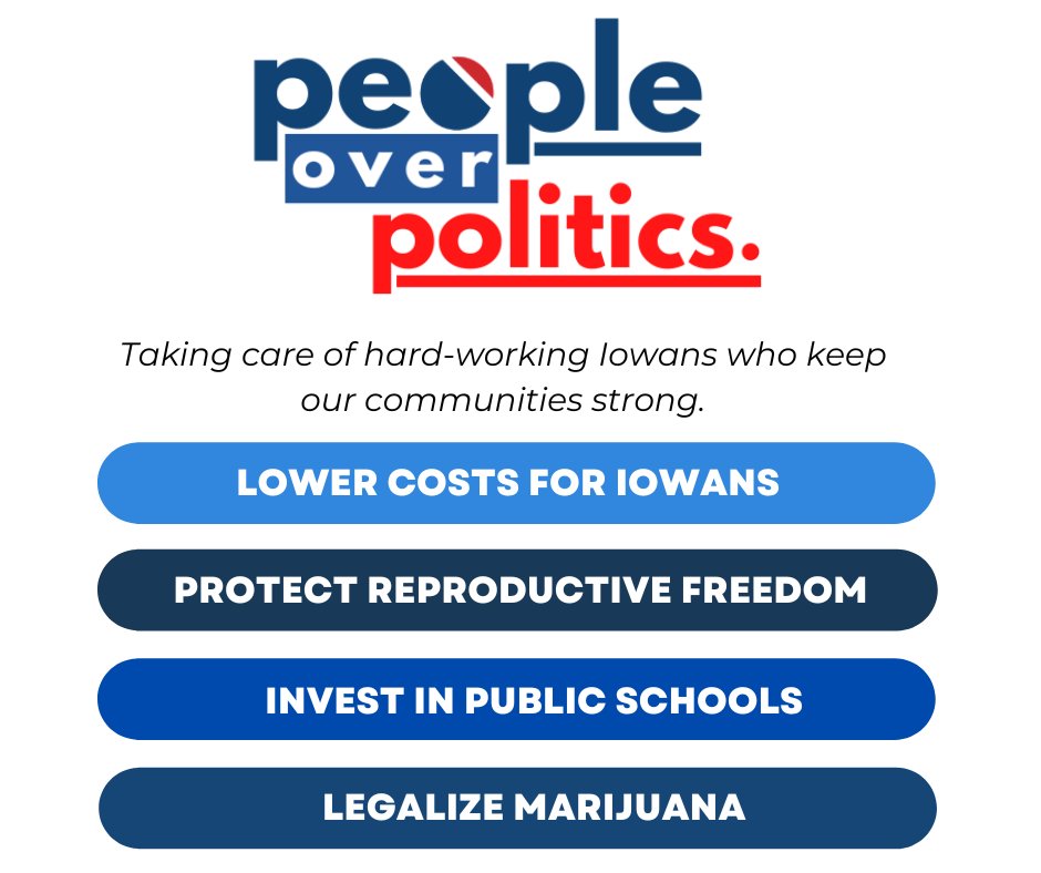 LevinforIowa's tweet photo. Legislators are responsible for following the will of the people. These are four priorities that Iowans have made clear they are ready to see prioritized by our state government.
#peopleoverpolitics #IAdist89 #considercompassion #levinforiowa https://t.co/3POzsUly3W