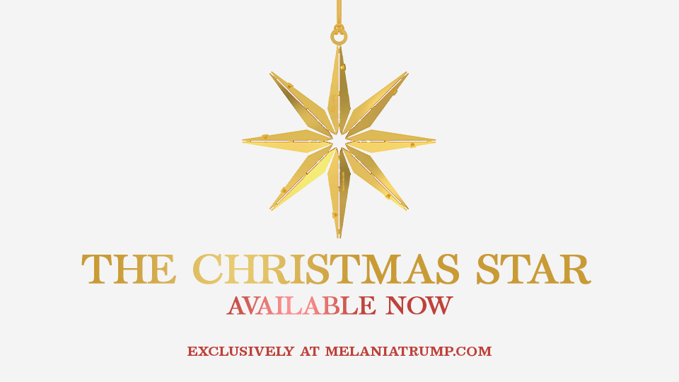 USAmemorabilia's tweet photo. Introducing The Christmas Star

#MelaniaTrump designed the limited edition ornament and #NFT to celebrate the 2022 Christmas Season

The brass ornament includes Mrs. Trump’s engraved signature + is handcrafted in the #USA

Available exclusively at https://t.co/RO4WqsQI0a https://t.co/3zDuBRvRTV