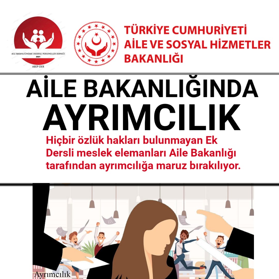 @okutanaslihan @ABEPDERNEK @_aliyalcin_ @ssbsemihdurmus @sagliksen @MemurSenKonf @SaglYurt @ozsaglikissen @hakiskonf @sendika_org AileBakanlığında yılın 12 ayı günde 8 saat tam zamanlı ekders karşılığı çalışan personellrin 20 yıldır yaşadığı hak mağduriyetinin çözümü için mücadele edecek  #SendikaAranıyor
@_aliyalcin_ @ssbsemihdurmus @sagliksen @MemurSenKonf  @SaglYurt @ozsaglikissen @hakiskonf @sendika_org