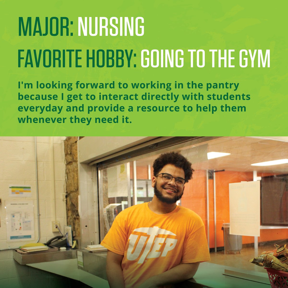 Our team is growing! Say hi to Robert! 👋 Our newest student worker at the food pantry.