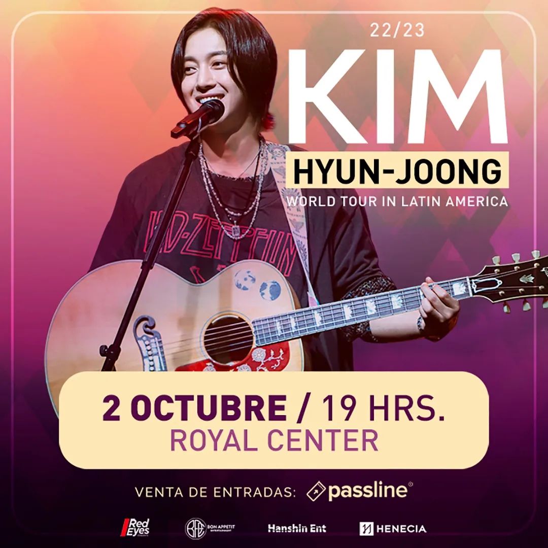 EliteHeneciaInt's tweet photo. Repost @kpopcolombiaoficial KIM HYUN JOONG ARRIVES IN COLOMBIA FOR THE FIRST TIME WITH THE “WORLD TOUR IN LATIN AMERICA” ▶️ SUNDAY, OCTOBER 2 ▶️ ROYAL CENTER ▶️ Bogota  Tickets on sale through the @passline_co system from Tuesday, September 20 at 2:00 p.m. https://t.co/xI2wE9Ryjj